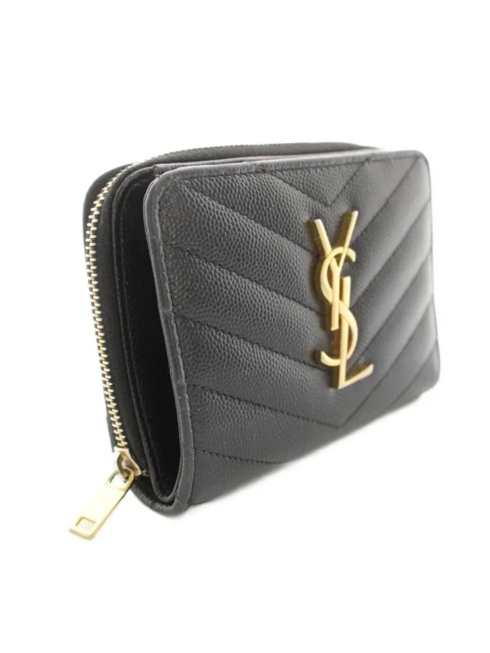 Saint Laurent Paris Matelasse Compact Zip Around Wallet Bifold Coin Purse - Picture 2 of 9